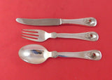 Georg Jensen Sterling Silver Dessert Set 3-Piece with Carnelian Inset Stone