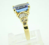 18k Yellow Gold 2.59ct Genuine Natural Tanzanite and Diamond Ring (#J1811)