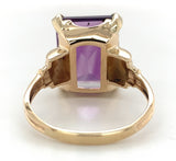 14k Yellow Gold 5.79 Carat Genuine Natural Amethyst Ring Size 6.25 (#J7614)
