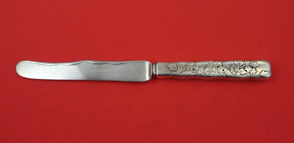 Lap Over Edge Acid Etched by Tiffany & Co Sterling Dessert Knife peony 7 1/2"