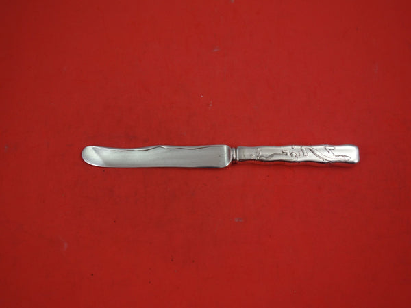 Lap Over Edge Acid Etched by Tiffany Sterling Dessert Knife HHAS w/Lizards