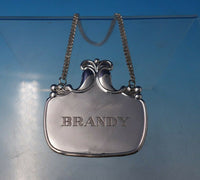 Sterling Silver Liquor Label "Brandy" with Leaf and Berry Motif #353 (#5038)