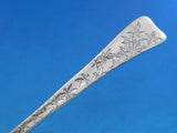 Lap Over Acid Etched by Tiffany Sterling Silver Place Soup Spoon Flowers 7" #1