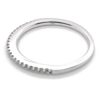 14k Thin White Gold .20cttw Genuine Natural Diamond Wedding Band Size 6.5 #J6905