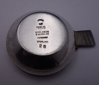 Parallel by Georg Jensen Sterling Silver Salt Dip w/Cobalt Blue Enamel (#3162)