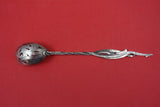 Pattern Unknown by Towle Sterling Silver Olive Spoon w/ iris leaf motif 7 1/4"