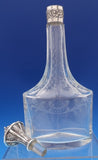 830 Silver Liquor Set 3-pc silver tops and hand engraved bottles Dutch #4344-2