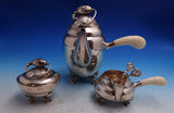 Blossom by Georg Jensen Sterling Silver Coffee Set 3-Piece 2C plus Nips (#6829)
