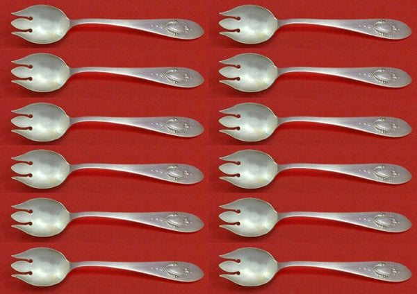 Mount Vernon by Lunt Sterling Silver Ice Cream Fork Set of 12 pcs 6" Custom Made