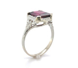 10k White Gold 3.90ct Genuine Natural Rhodolite Garnet Ring Size 8.25 (#J6385)