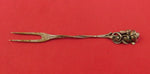 German Sterling Silver Pickle Fork 2-Tine with Rose Handle 4 7/8"