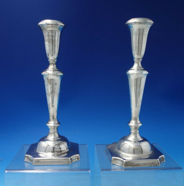 Shreve Sterling Silver Candlestick Pair Colonial Style 8 3/4" (#6149)