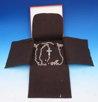 Tane Mexican Sterling Silver Cross Necklace w/Heavy Chain Fitted Box 26" (#7948)