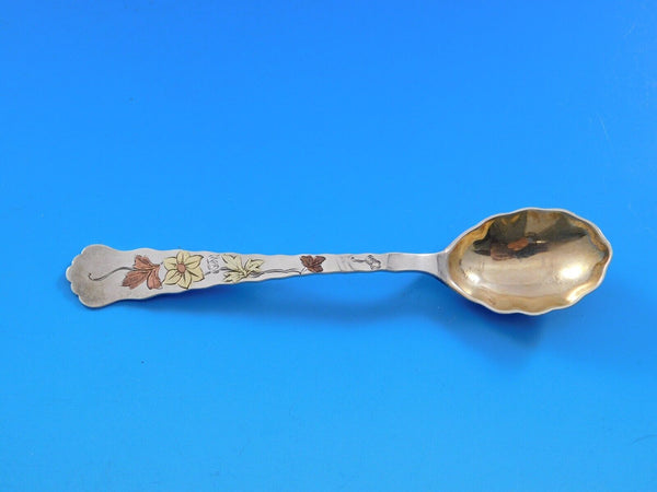 Lap Over Edge Mixed Metals Tiffany & Co Sterling Silver Demitasse Spoon Floral