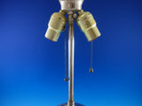 Sterling Silver Vintage Lamp with Stone Base c. 1930 28" Tall (#6196)
