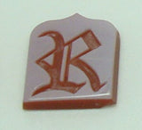 14K Gold Carved Agate Initial Pendant - You Choose Personalized New (#J2154)