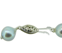 9mm Blue Akoya Strand of Pearls Necklace with 14k White Gold Clasp (#J4576)