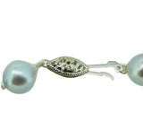 9mm Blue Akoya Strand of Pearls Necklace with 14k White Gold Clasp (#J4576)
