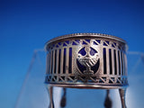 Georgian English Sterling Silver Salt Cellar Master w/Cobalt Glass Liner (#6937)