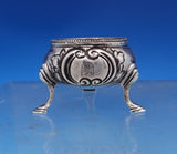 Charles Boyton English Victorian Sterling Silver Salt Cellar Flowers Lion #7391