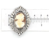 Sterling Kalo Shell Cameo Pin Jewelry Handwrought by Bjarne Axness (#J6836)