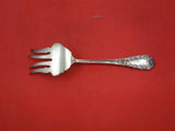 Chrysanthemum by Durgin Sterling Silver Beef Fork with White Green Enamel 7 1/2"