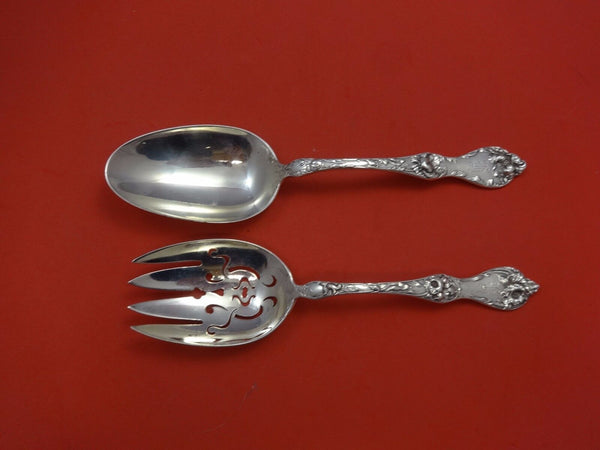 Les Cinq Fleurs by Reed & Barton Sterling Salad Serving Set 2pc AS 8 3/4"