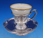 Saint Dunstan Chased by Gorham Sterling Silver Demitasse Cup Saucer Liner #8099