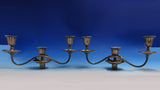 Hawksworth Eyre and Co English Victorian Sterling Candelabra Arms Pair (#8747)