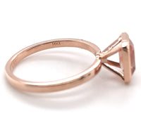 14k Rose Gold 1.00 Carat Genuine Natural Oregon Sunstone Solitaire Ring (#J7160)