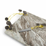 Michael Aram Stainless, Brass & Marble Monet's Garden Cheese Board w/ Knife