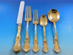 Dorothy Vernon Gold by Whiting Sterling Silver Flatware Set Service 61 pc Dinner