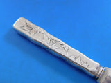 Lap Over Edge Acid Etched by Tiffany Sterling Dessert Knife HHAS Chrysanthemum