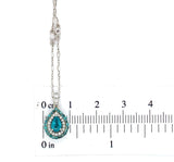 14k White Gold Brazilian Paraiba Tourmaline and Diamond Pendant w/ Report #J6912