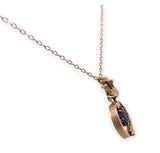 10k Victorian Rose Gold Genuine Amethyst Pendant w/14k Rose Gold Chain (#J7098)