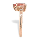 14k Rose Gold .96ct Genuine Natural Oregon Sunstone Diamond Ring 7.75 (#J7557)