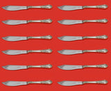 American Victorian by Lunt Sterling Silver Fish Knife Custom Set 12 pcs 8 1/4"