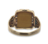 10k Gold Men's Genuine Tiger's Eye Quartz Double Warrior Cameo Ring (#J7061)