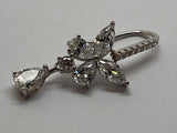 Anna Zuckerman Luxury Lab CZ Diamond  Crystalline Earrings Platinum 925S New
