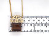 14k Gold Deco Style Large 43ct Genuine Natural Madeira Citrine Necklace (#J6239)
