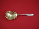 Plymouth by Gorham Sterling Silver Berry Spoon Gold Washed 9 1/8" Antique