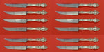 Violet by Wallace Sterling Steak Knife Custom Set 12 pieces Serrated 8 1/2"