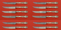 Violet by Wallace Sterling Steak Knife Custom Set 12 pieces Serrated 8 1/2"