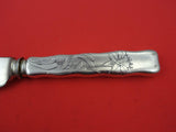 Lap Over Edge Acid Etched by Tiffany & Co Sterling Regular Knife w/ lily 9 1/4"