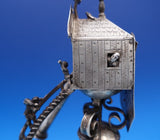 Dutch Sterling Silver Bell 3-D Clock Tower w/ Steps 3 Men Shield 8 3/4" (#7580)