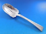 Lap Over Edge Acid Etched by Tiffany Sterling Salad Serving Spoon Flowers 9"