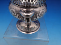 Austrian .813 Silver Sugar Bowl w/ 3-D Leaf and Flower 3 Level Finial (#8442)