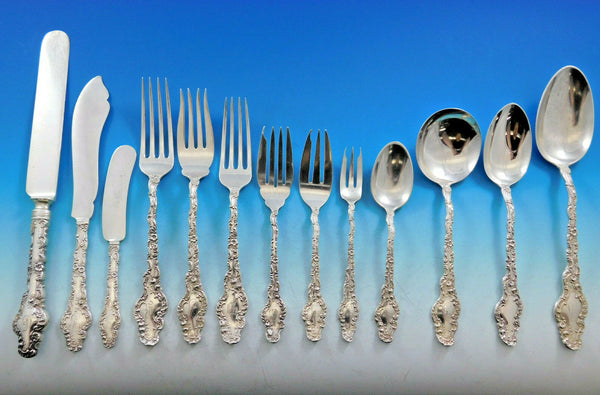 Watteau by Durgin Sterling Silver Flatware Set Service Dinner Size 168 pieces