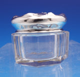 Sterling Silver and Glass Dresser Jar with Repoussed Roses #2655 (#9234)