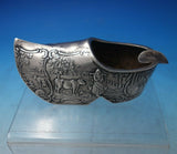 Dutch .830 Silver Ashtray Wooden Shoe Form Pastoral Scenes Cow Sheep (#6074)